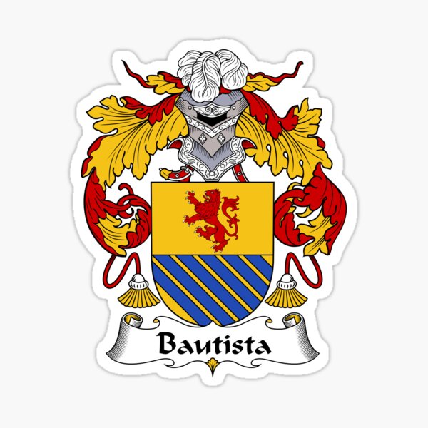 &ldquo;Bautista Coat of Arms/ Bautista Family Crest&rdquo; Sticker for Sale by