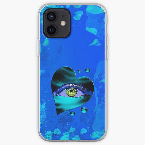 Legakulie Herz Auge Blütenblätter türkis blau iPhone Flexible Hülle