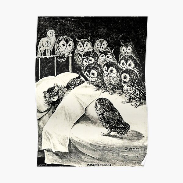 Cats Nightmare By Louis Wain Poster For Sale By OrcaArtGallery   Poster,504x498,f8f8f8 Pad,600x600,f8f8f8 