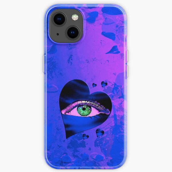 Legaculia heart eye petals blue pink iPhone Soft Case