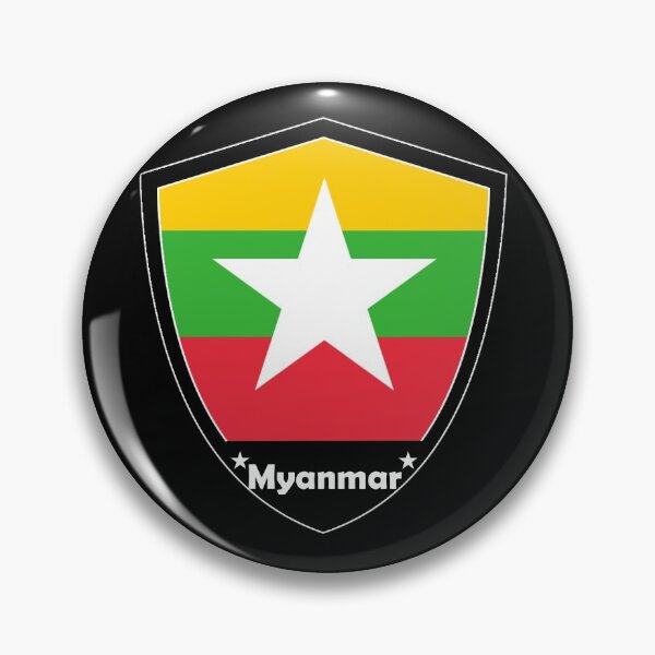 Item preview, Myanmar Flag Badge designed and sold by Gina-Driada.