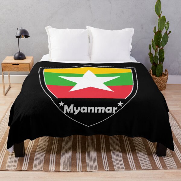 Item preview, Myanmar Flag Badge designed and sold by Gina-Driada.