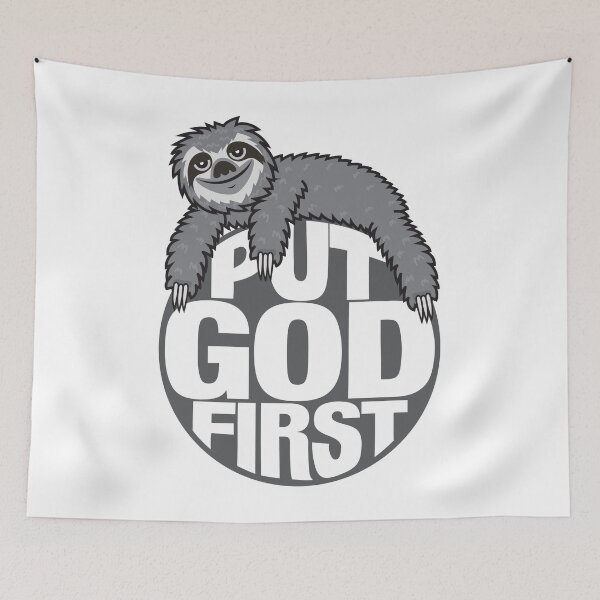 Item preview, Sloth Put God First designed and sold by plushism.