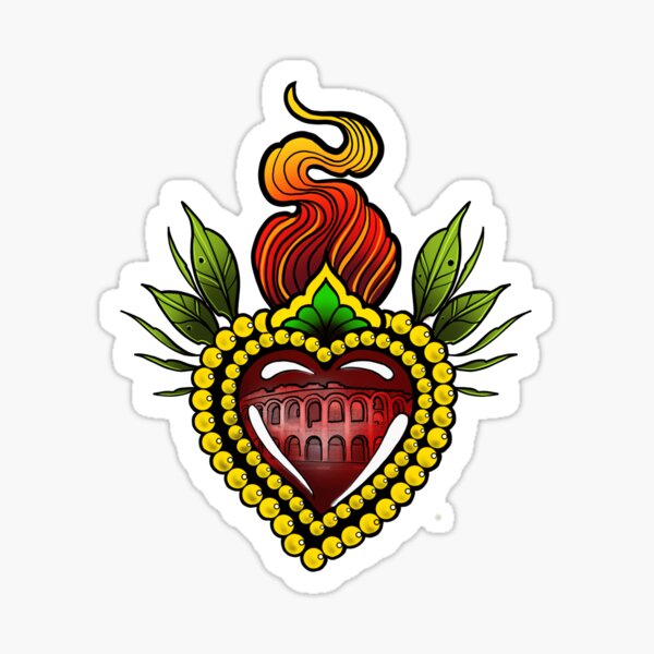 Sacred heart by Luke Red Sticker