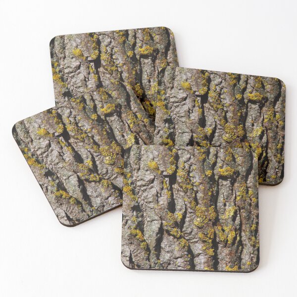 Item preview, Poplar bark pattern with sulfur lichen designed and sold by Treemonk.