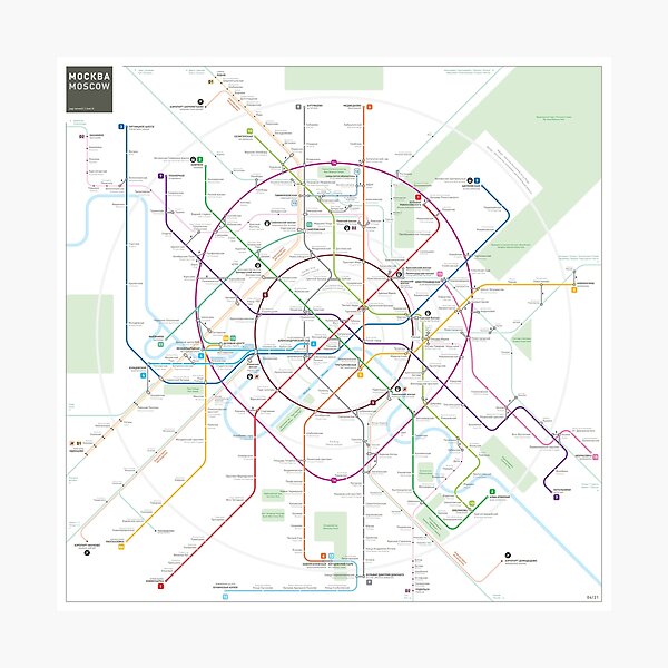 Item preview, Moscow metro map designed and sold by Jug Cerovic.