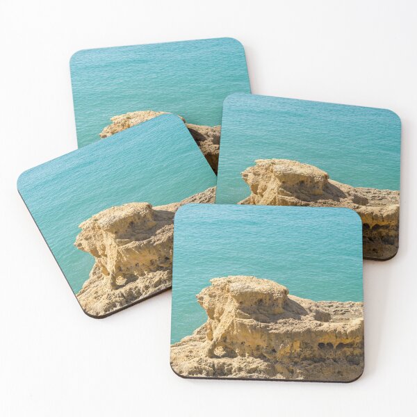 Item preview, Turquoise and Gold - Sea Sculpted Clifftop on Algarve Gold Coast in Portugal designed and sold by Georgia Mizuleva.