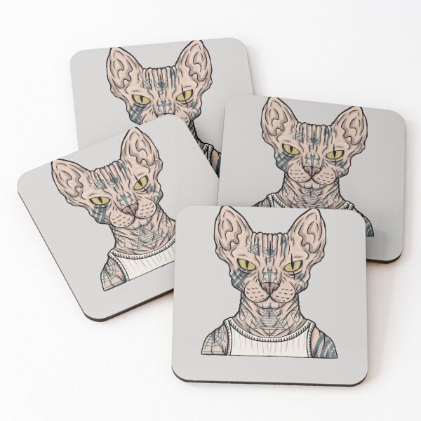 Item preview, Cute Hairless Sphynx Cat sphynx  Cat Tattoo designed and sold by GINIART.
