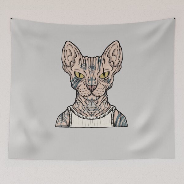 Artikelvorschau, Nettes haarloses Sphynx-Katzen-Sphynx-Katzen-Tattoo entworfen und verkauft von GINIART.
