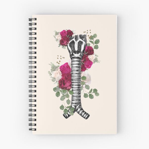 Item preview, Human larynx, floral anatomy art, speech pathology, watercolor illustration designed and sold by Collagedream.