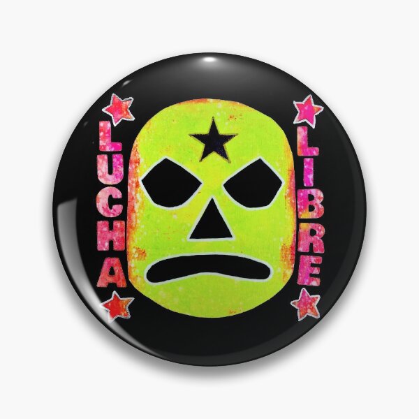 Item preview, Lucha Libre Star Head - original acrylic and spray paint work on 10x10" canvas designed and sold by PixelPalmer.