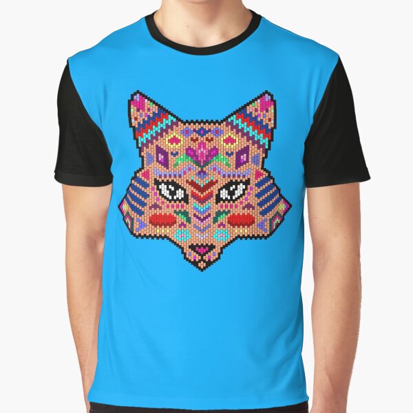 fox foxy cub puppy comic cartoon mosaic puzzles Graphic T-Shirt