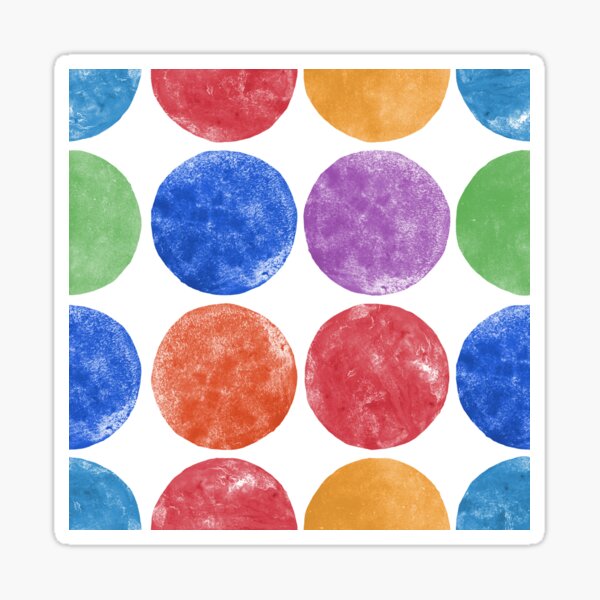 Circle Hand drawn seamless Watercolor isolated on white canvas with high resolution texture Sticker