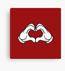 Mickey Hands Heart Love Canvas Print