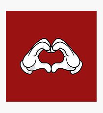 Mickey Hands Heart Love Photographic Print