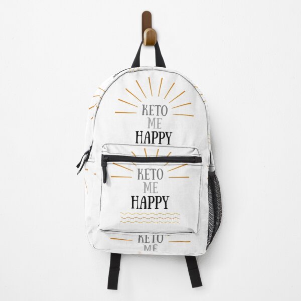 Item preview, KETO ME HAPPY  | grey and orange ketosis positive message  designed and sold by Le Plus Three.