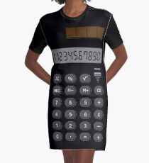 Retro Calculator Graphic T-Shirt Dress
