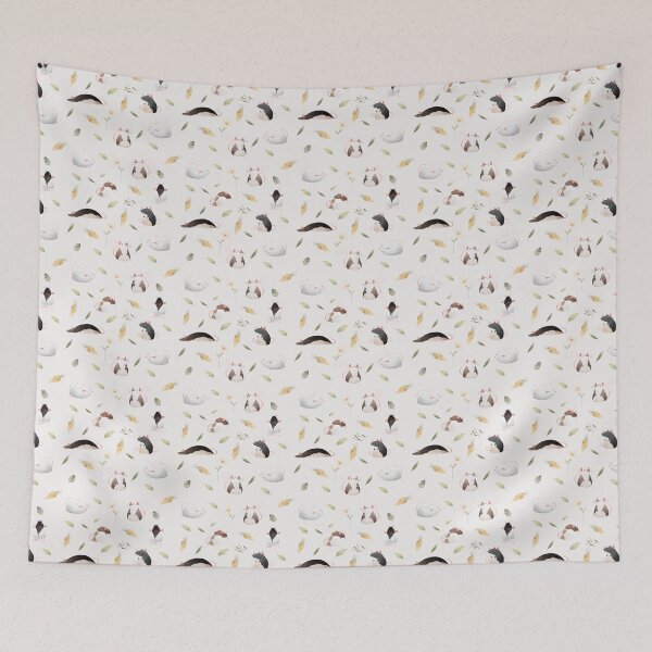 Item preview, Cute Rat Pattern With Flowers Carrots and Leafs - Pet Rats designed and sold by NovisPets.