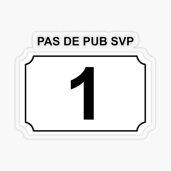 Item preview, White Number 1 Mailbox - No Advertising designed and sold by GuimaStick.