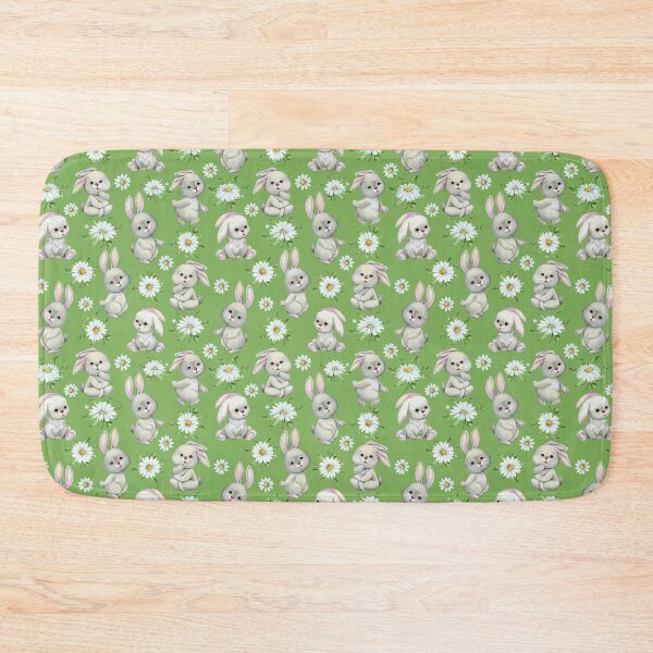 Item preview, Cute Bunnies Chamomile Flowers Leaves designed and sold by SSK Designs.