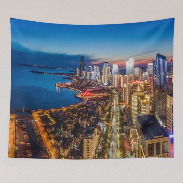 Item preview, Aerial Photography Night View Urban Architectural Landscape designed and sold by JTS STORE.