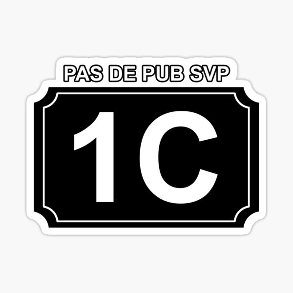 Item preview, Black number 1C for Mailbox - No advertising designed and sold by GuimaStick.