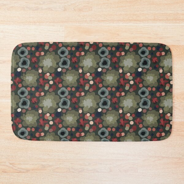 Item preview, Floral design on dark green designed and sold by Louisa Powell.