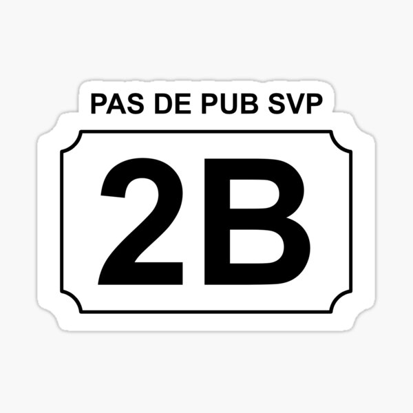 Item preview, White number 2B for Mailbox - No advertising designed and sold by GuimaStick.