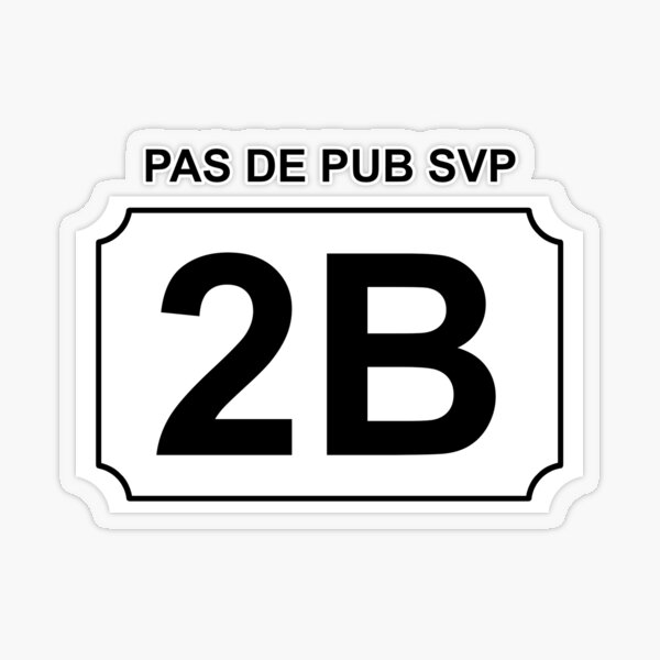 Item preview, White number 2B for Mailbox - No advertising designed and sold by GuimaStick.