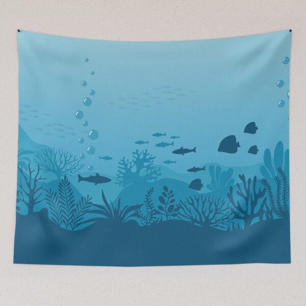 Item preview, Fish Under Water Art Background designed and sold by JTS STORE.