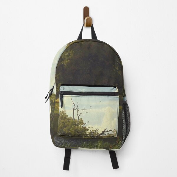 Item preview, A river landscape Westphalia - Albert Bierstadt designed and sold by 2Girls1Shirt.