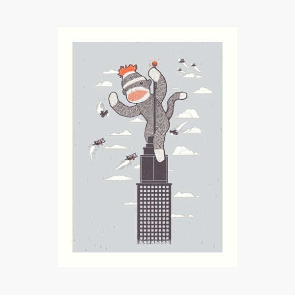 Sock Monkey Just Wants a Friend Art Print