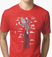 Sock Monkey Just Wants a Friend Tri-blend T-Shirt