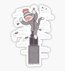Sock Monkey Just Wants a Friend Sticker