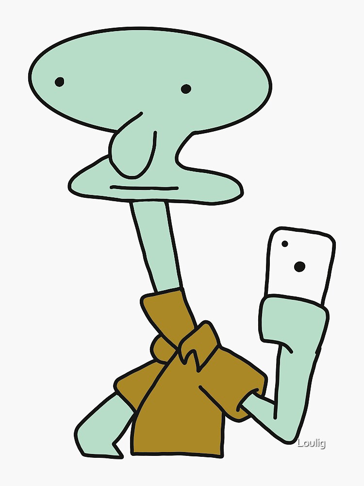 "Squidward Tentacles taking a selfie in front of a mirror" Sticker by