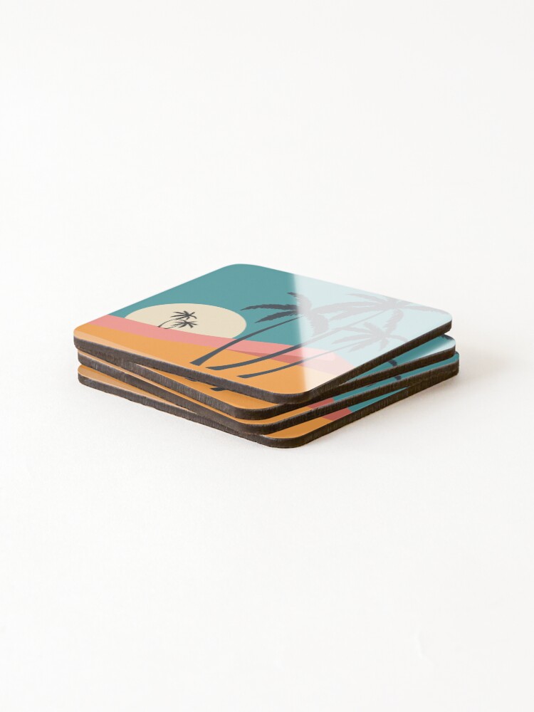 Thumbnail 4 of 5, Coasters (Set of 4), Abstract Colorful Landscape Poster Collection designed and sold by Rittichai.