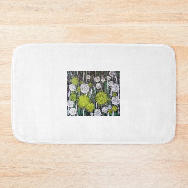 Item preview, white and yellow dandelions on a green meadow designed and sold by Olga Kydryavskaya.