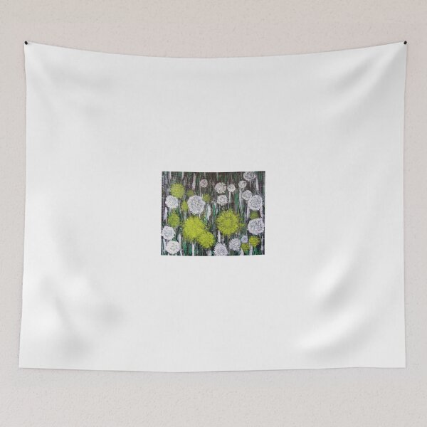 Item preview, white and yellow dandelions on a green meadow designed and sold by Olga Kydryavskaya.