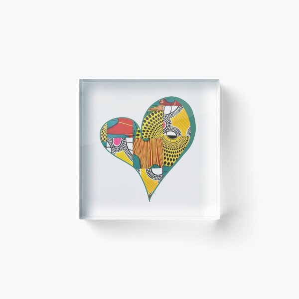 Item preview, African Fabric Heart Collage Art [#18] designed and sold by AfriStyleUK.