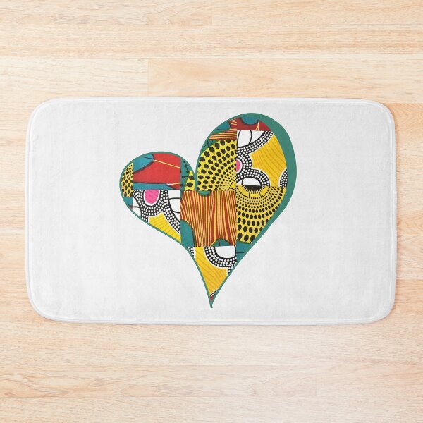 Item preview, African Fabric Heart Collage Art [#18] designed and sold by AfriStyleUK.