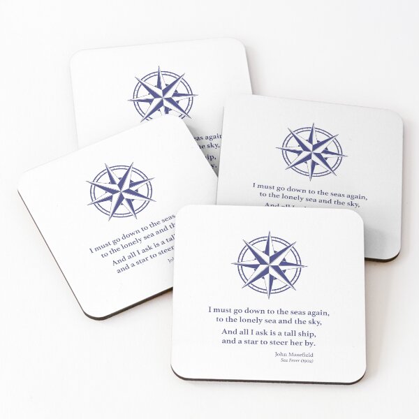 Item preview, Sea Fever - Poetry & Nautical Star design designed and sold by ThatsNovelGifts.