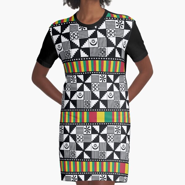 Bright Kente Cloth 2 Graphic T-Shirt Dress for Sale by hellcom