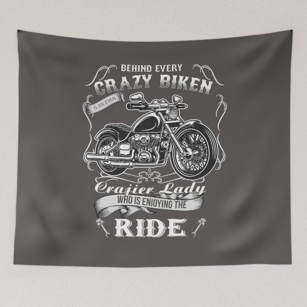 Item preview, motorcycle gift behind every crazy biker is a crazier designed and sold by anhdesing.