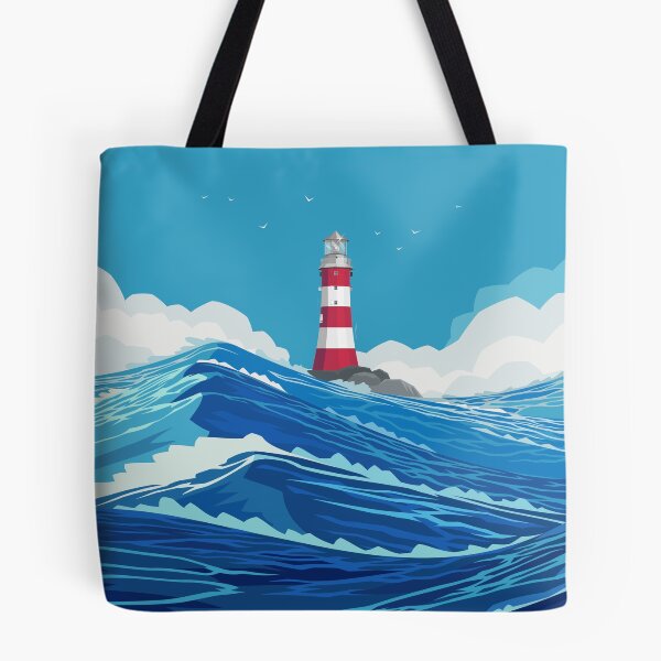 Item preview, Lighthouse Between The Ocean Landscape designed and sold by JTS STORE.