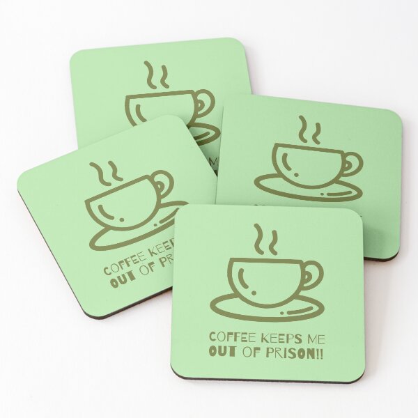 Item preview, Coffee Keeps Me Out of Prison!! Steaming mug design designed and sold by LeftFieldFunny.