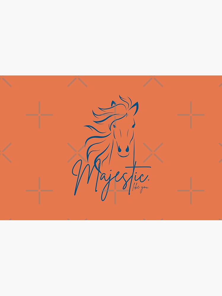 Thumbnail 4 of 4, Zipper Pouch, Orange Blue "Majestic ... like you" Horse designed and sold by DesignsbyEH.