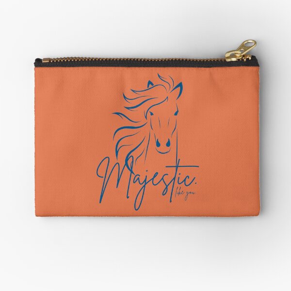 Orange Blue "Majestic ... like you" Horse  Zipper Pouch
