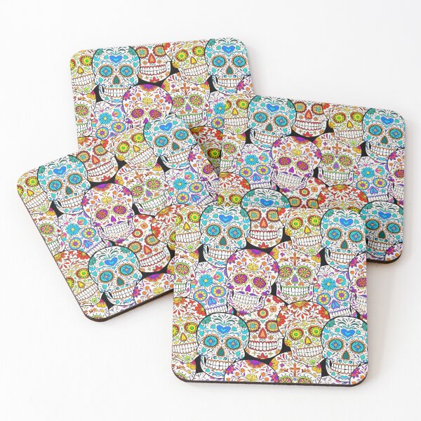 Item preview, Halloween seamless pattern with sugar skulls designed and sold by InshynaArt.