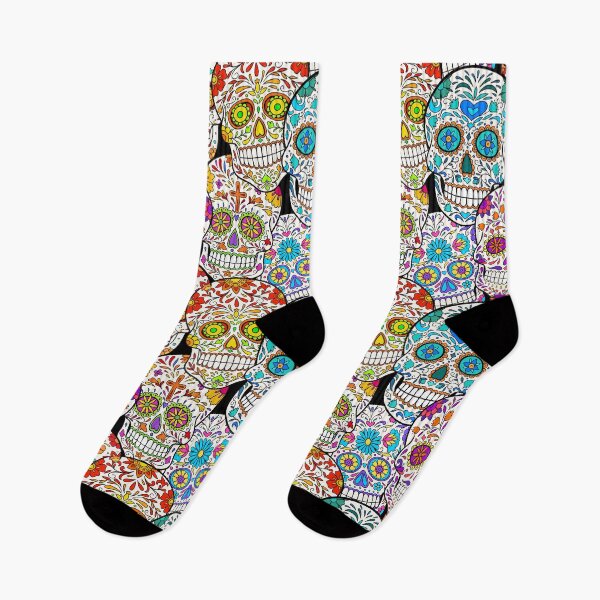 Item preview, Halloween seamless pattern with sugar skulls designed and sold by InshynaArt.