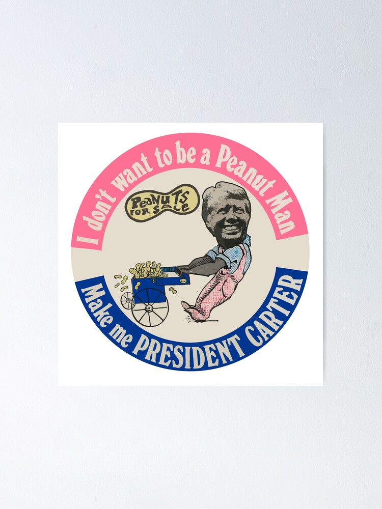 Vintage Carter For President Campaign Pin Button Smiling Peanut 1976 Minton 3" 